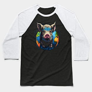 Pot-Bellied Pig Earth Day Baseball T-Shirt